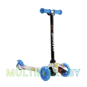Самокат 21st Scooter Mini BL 038Z голубой, прозрачные колёса